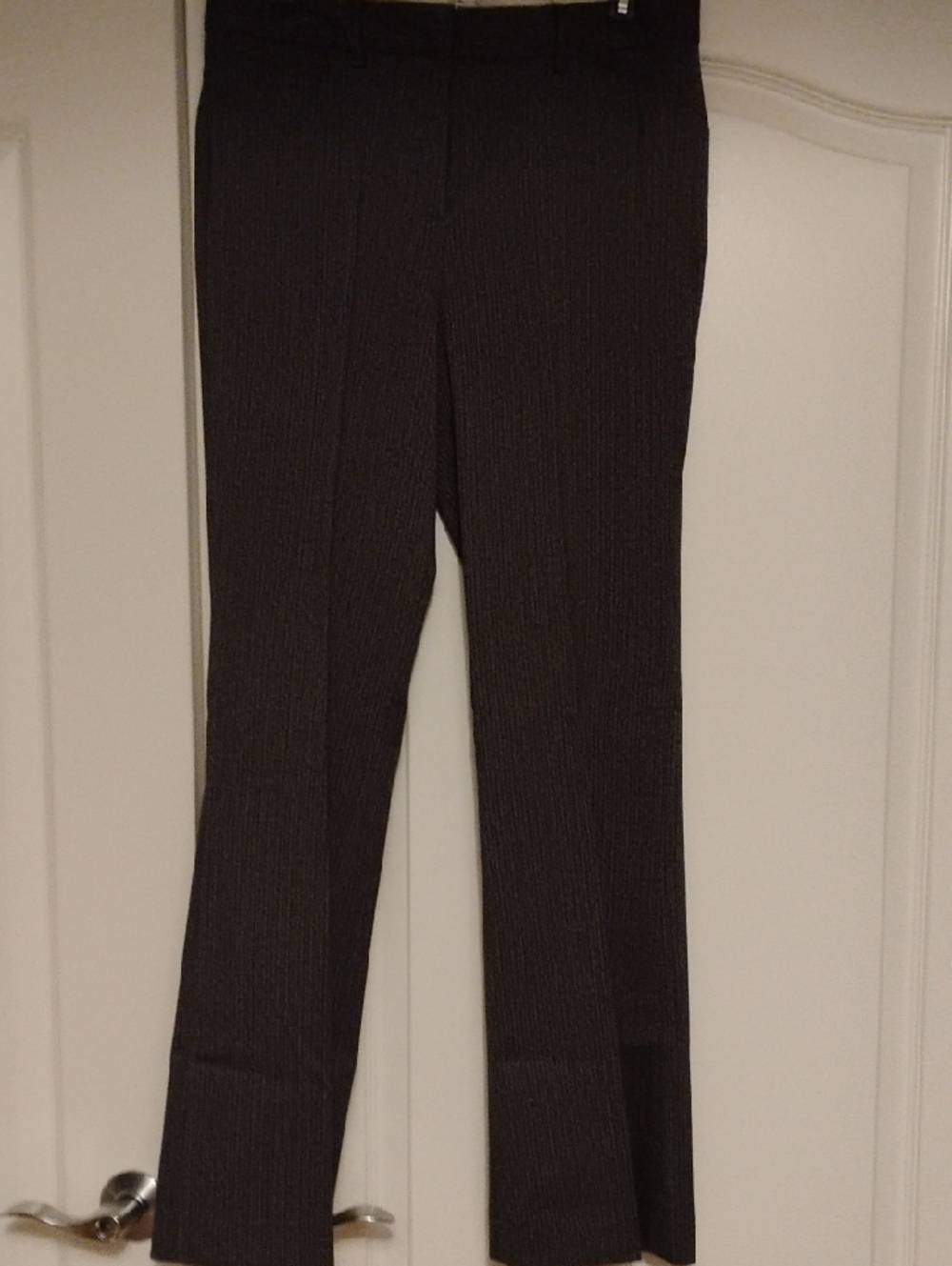 Ladies Pinstripe Dress Slack Dark Gray